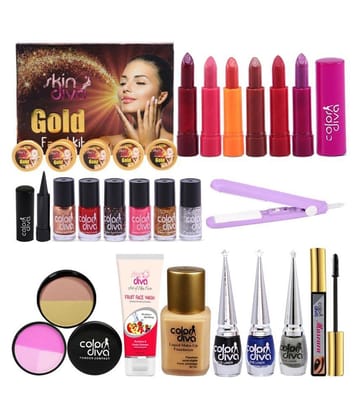 Adbeni Karwa Chauth Makeup Combo With Facial Kit & Hair Straightner Set of 23 Face 391