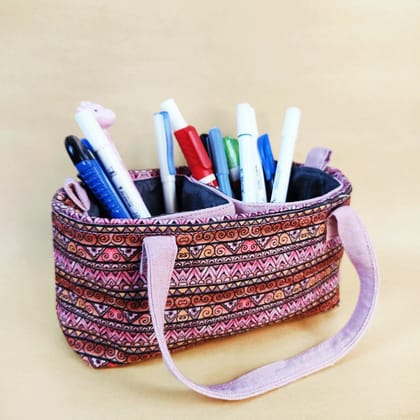 Multi-Purpose Pouch Organizer - Pink Aztec