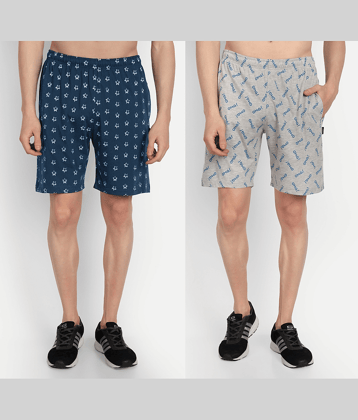 Zeffit - Multicolor Cotton Blend Men's Shorts ( Pack of 2 )