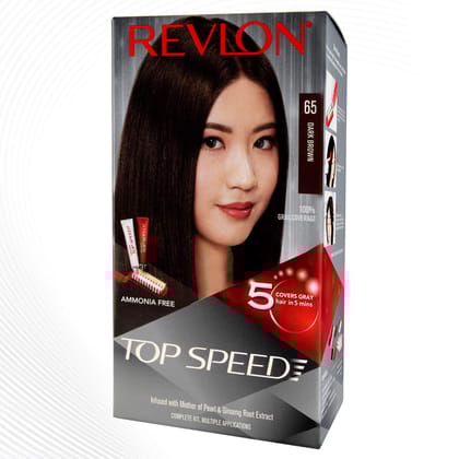 Revlon Top Speed Hair Color For Women, 180G - Dark Brown 65 (Pack Of 1) Revlon Top Speed Hair Color For Women, 180G - Dark Brown 65 (Pack Of 1)
