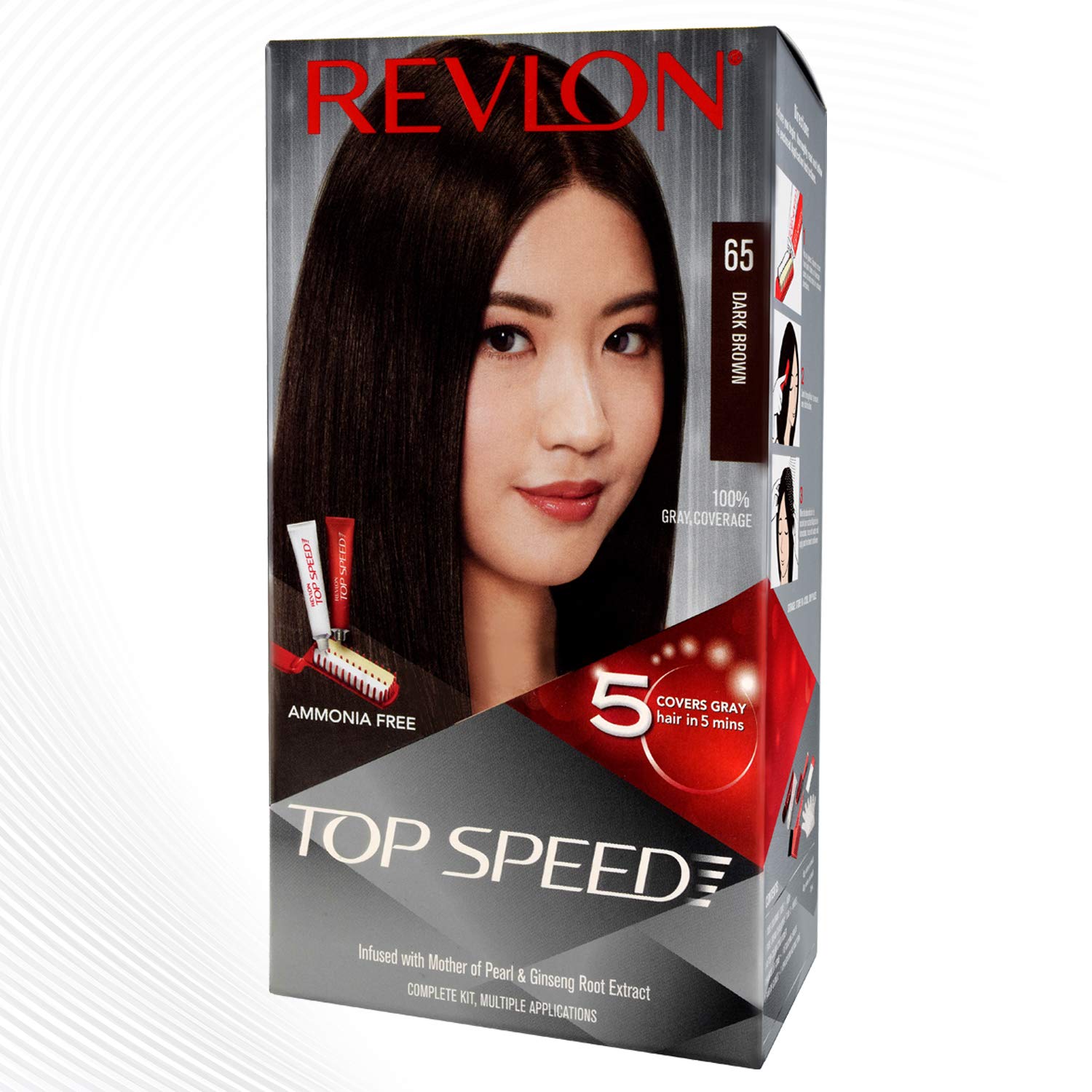 Revlon Top Speed Hair Color For Women, 180G - Dark Brown 65 (Pack Of 1)