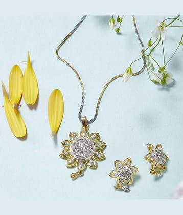 Sunhari Jewels Golden Pendant set ( Pack of 1 )