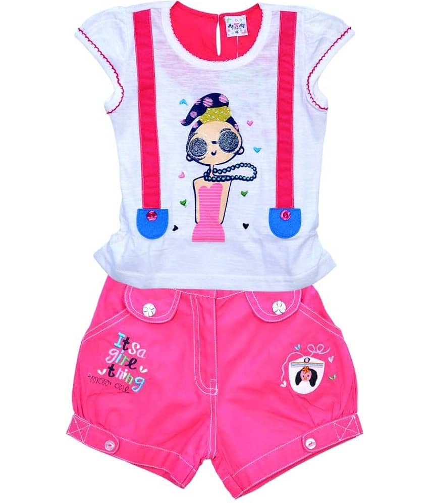 Me N My CLOSET Baby Girls 100% Cotton Tops & Bottoms Sets ( Multi )
