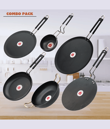 LAZYWINDOW Non Coated Iron Cookware Sets