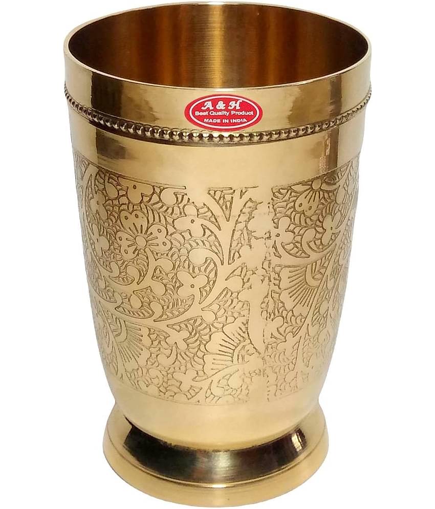 A & H ENTERPRISES - Brass Glasses 250 ml ( Pack of 1 )