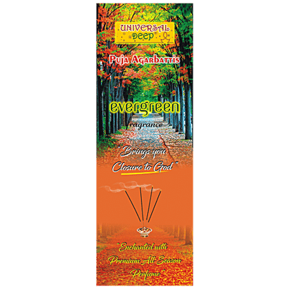 Universal Deep Puja Agarbatti Evergreen Fragrance - With Premium Enchanted All Season Perfume, 69 Sticks