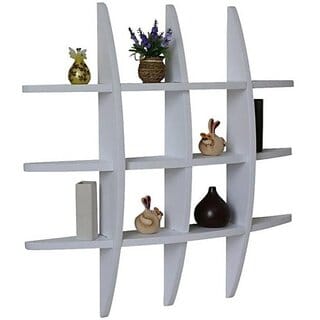 Onlinecraft Wooden Rack Shelf Wooden Wall Shelf (Number Of Shelves - 1, White)