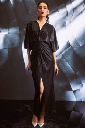 BLACK LAMÉ GOWN-XXS / Black
