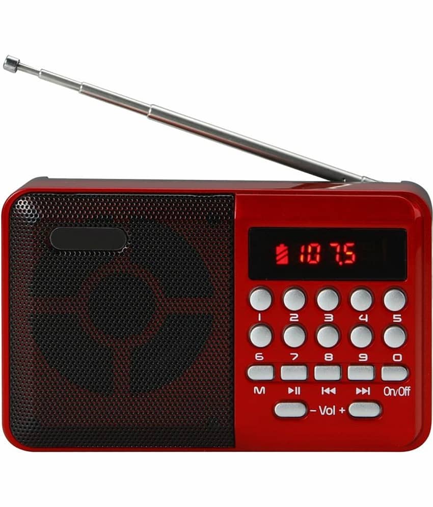 Neo M34 VP 5 W Bluetooth Speaker Bluetooth V 5.0 with USB,SD card Slot Playback Time 4 hrs Red