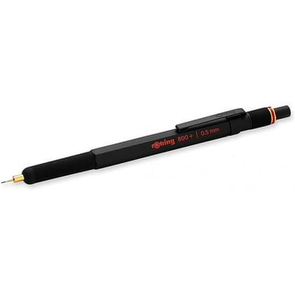 Rotring 800+ Silver 0.7 mm Premium Hybrid Mechanical Pencil + Stylus, Twist and Click Mechanism,Pocket Safe,Non-slip metal knurled grip, Inbuilt Eraser, Push Button Cap.