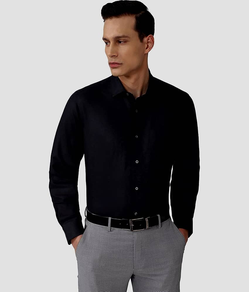 Makhanchor - Black Cotton Regular Fit Men's Formal Shirt ( Pack of 1 )