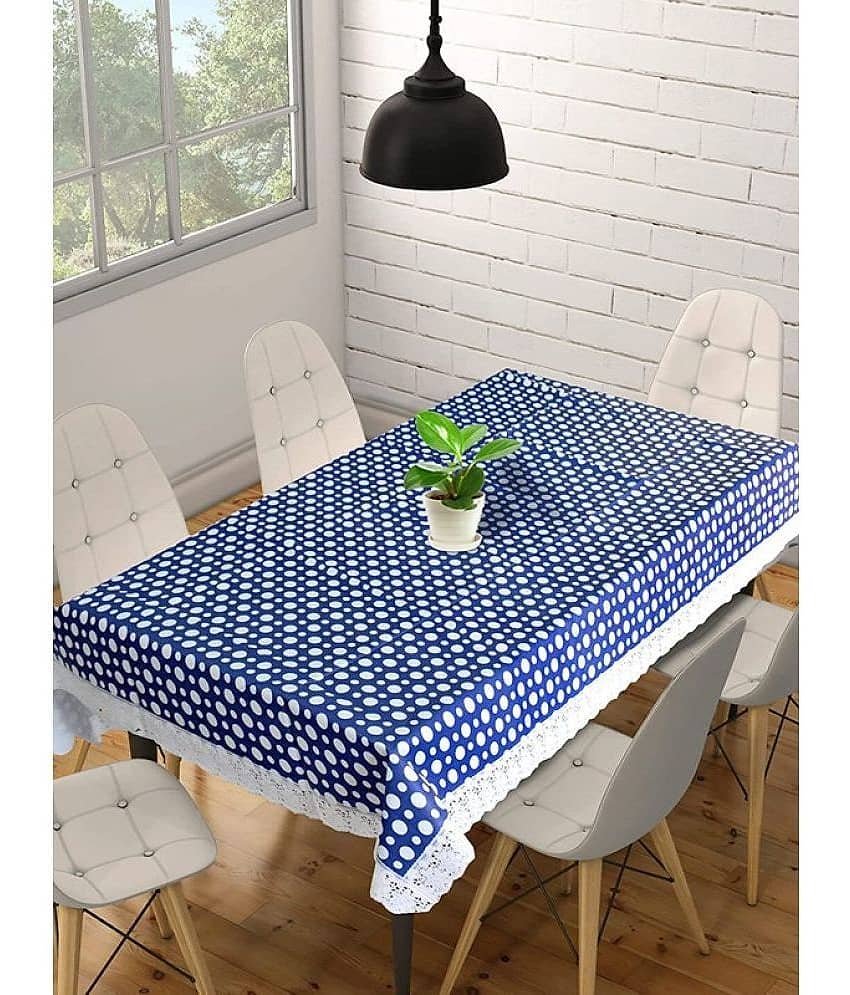 Printed PVC 6 Seater Rectangle Table Cover ( 228 x 152 ) cm Pack of 1 Blue