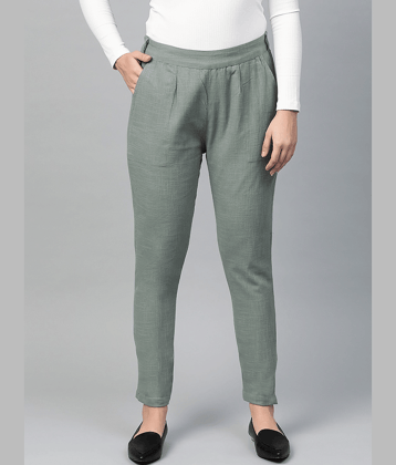 Yash Gallery - Grey Cotton Regular Women's Formal Pants ( Pack of 1 )