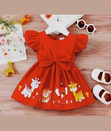 VELION Rayon Frock For Baby Girls ( Pack of 1 , Chili Red )