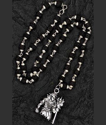 Charms Silver Men's Religious Pendant With Chain ( Pack of 1 )