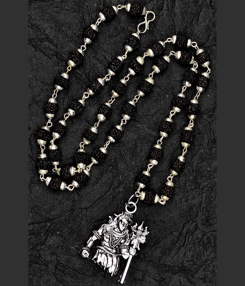 Charms Silver Men's Religious Pendant With Chain ( Pack of 1 )