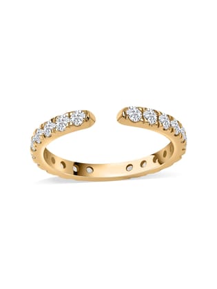 Lab Grown Diamond Open Band Ring-10 / 9K / Yellow Gold