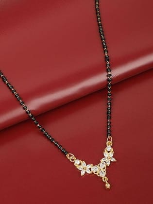 Gold-Plated  Black Beaded Mangalsutra