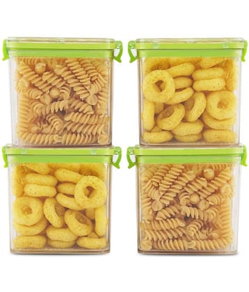 PearlPet - Green Polyproplene Food Container ( Pack of 4 )