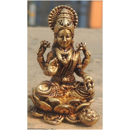 Brass Showpiece Laxmi Ji God Idol Statue, Made From Machine (BSMAS1687 L)