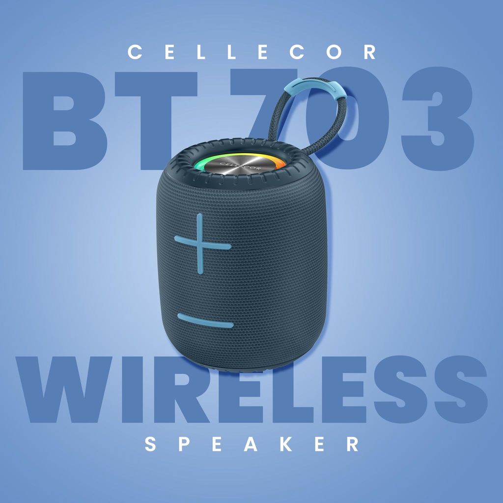 CELLECOR BT-703 6W Mini Portable Wireless Speaker | 6 Hour Playtime | 5.0V | Bluetooth Speaker with RGB Light - Blue