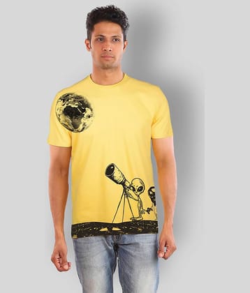 Huetrap Pack of 1 Cotton Regular Fit Men's T-Shirt ( Yellow )