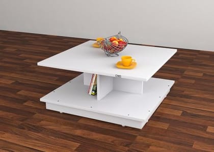 DAS Freya Engineered Wood Coffee Table for Living Room- Frosty White