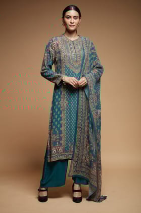 Teal Kurta Suit Set-XS