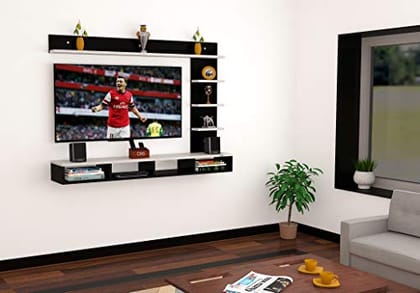 DAS Ambience Engineered Wood TV Entertainment Unit, Wall Mounted TV Unit/Wall Mounted Stand for Set Top Box (Black & White)(Ideal for Upto 43")(D.I.Y) DAS Ambience Engineered Wood TV Entertainment Unit, Wall Mounted TV Unit/Wall Mounted Stand for Set Top Box (Black & White)(Ideal for Upto 43")(D.I.Y)