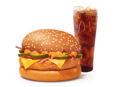 Corn & Cheese Burger + Coke
