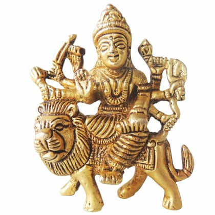 Brass Durga Ji God Idol - Perfect Gift for Festivals & Housewarming, Height : 3 Inch (BSMAS1227 A)