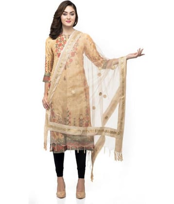 A R Silk Gold Organza Gota Patti Dupatta