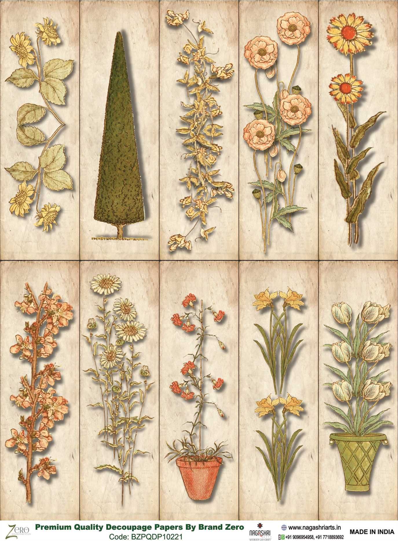 Brand Zero Premium Quality Decoupage Paper Pack of Two - Design Code: BZPQDP10221