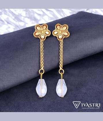 VIVASTRI Golden Drop Earrings ( Pack of 1 )