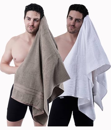 Dollar Cotton Striped 500 -GSM Bath Towel ( Pack of 2 ) - Multicolor
