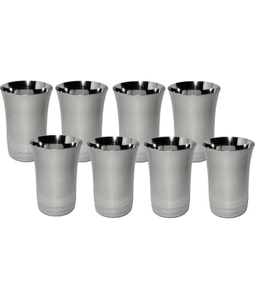 A & H ENTERPRISES - Daily Use Water Steel Glasses Set 300 ml ( Pack of 8 )