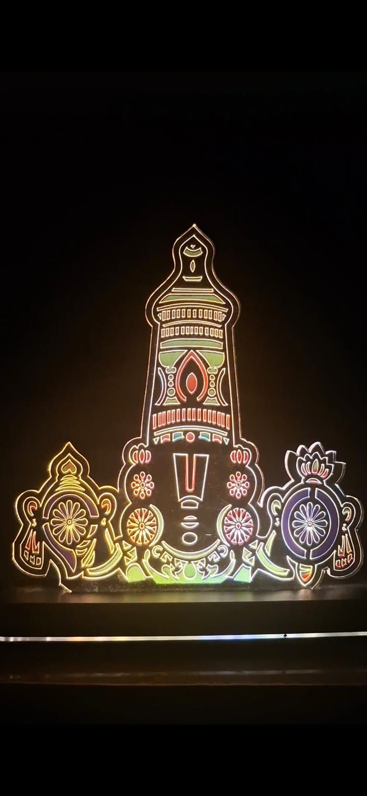 Gifting and night lamp Balaji in Acrylic with led chargeable  base and UV colour printing