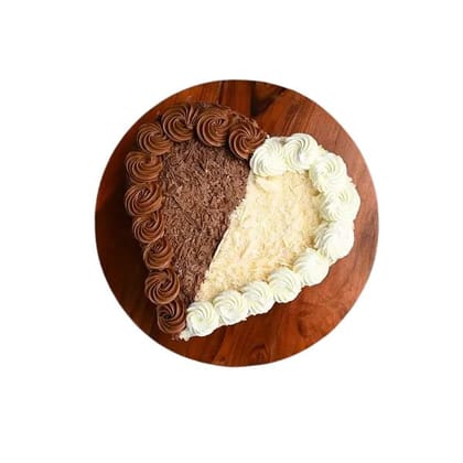 Brown & White Heart Cake