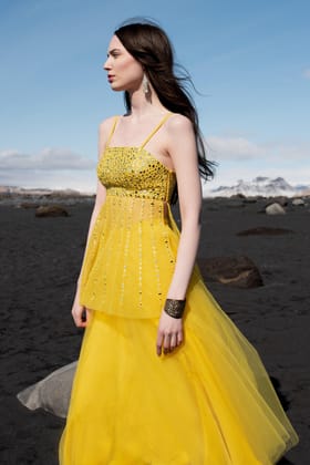 MIRROR MAXI SKIRT SET-XS / S / Sunflower Yellow / Yellow