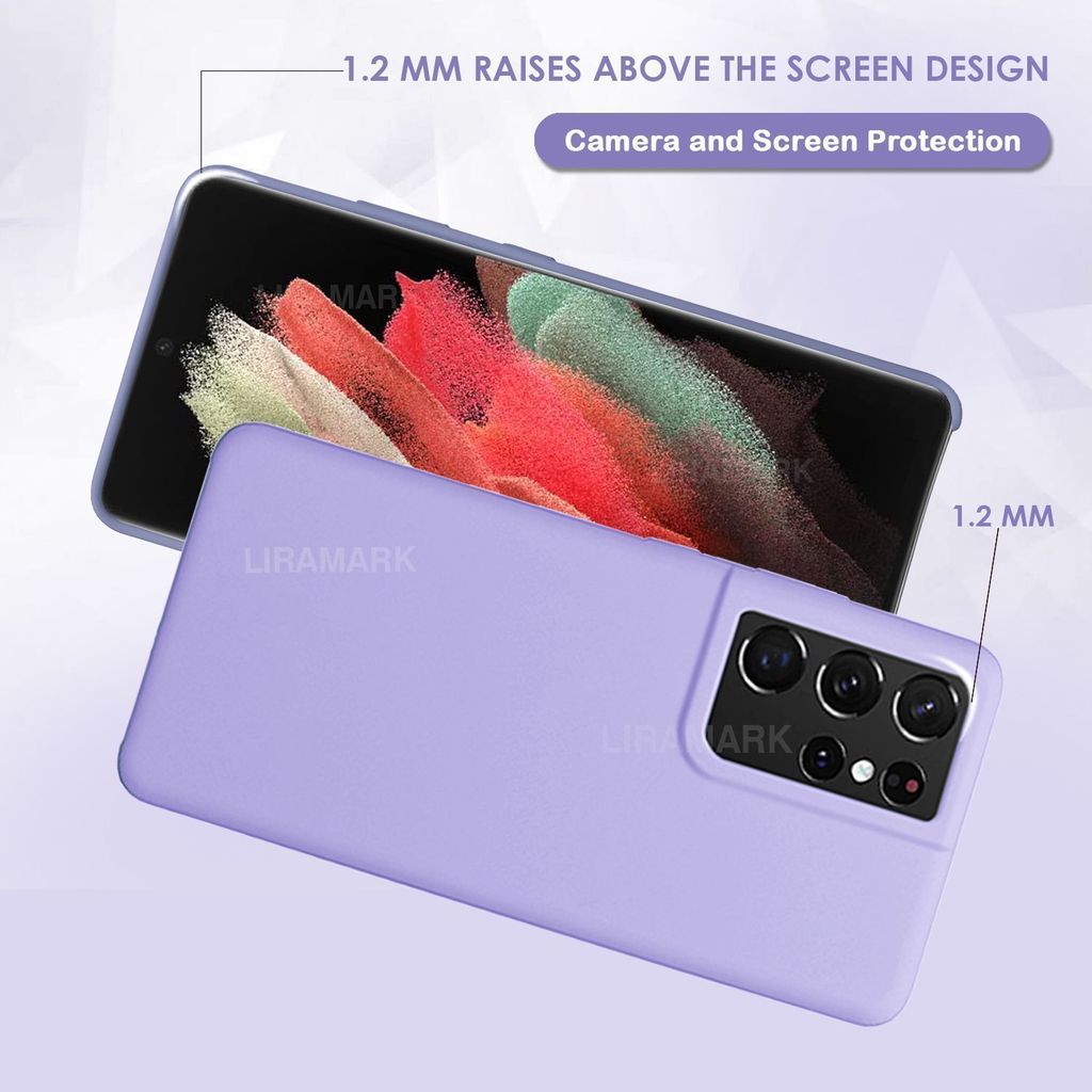 LIRAMARK Liquid Silicone Soft Back Cover Case for Samsung Galaxy S21 Ultra
