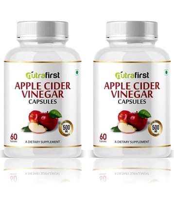 NutraFirst Apple Cider Vinegar Capsules, for weight management, enriched with Apple cider vinegar Extract, Vegeterian Capsule, 1B (2 x 120 Capsules)