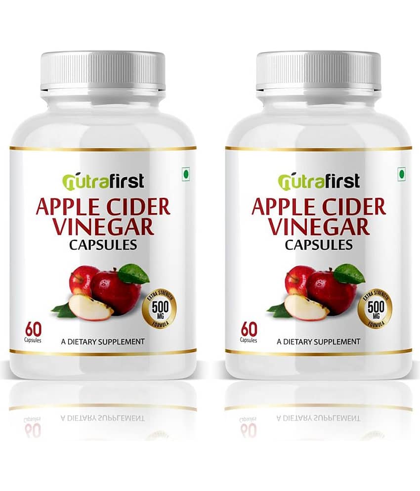 NutraFirst Apple Cider Vinegar Capsules, for weight management, enriched with Apple cider vinegar Extract, Vegeterian Capsule, 1B (2 x 120 Capsules)