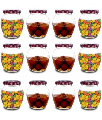 CROCO JAR Glass Transparent Food Container ( Set of 12 )