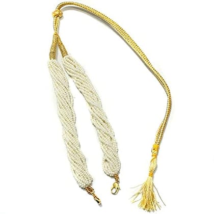 10 Pcs, Seed Beads Pendant Dori White-White / Glass
