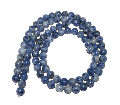 Sodalite Natural Semi Precious Beads For Jewelry Making 1 String of 48 Pcs (8 MM) , SEP-888-1 String 48 Pcs / 8 MM