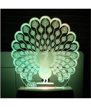 Ajanta Peacock Fancy code 2057 3D Night Lamp Multi - Pack of 1