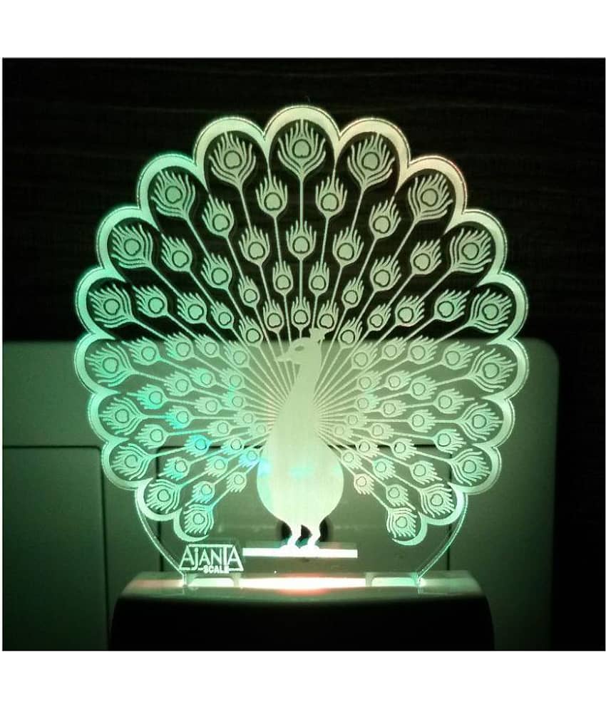 Ajanta Peacock Fancy code 2057 3D Night Lamp Multi - Pack of 1