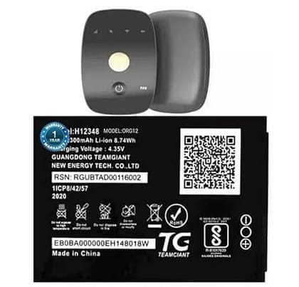 Original H12348 Battery for Jio WiFi Reliance Jio WiFi Dongle/Airtel WiFi / M2S Fi 2 / Wireless Router 4g FI2 / M2 hot spot Battery with 1 Year Warranty *** Q57