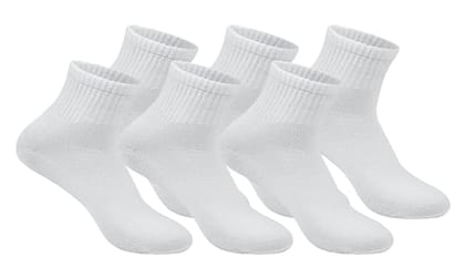 VOICI France Unisex Ankle Length Sports Socks for Wholeday Wearing Light weighted Black and White Solid Color Free Size - White 3