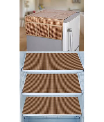 E-Retailer Set of 4 PVC Brown Fridge Top Cover